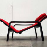 Mid-century modern Pulkka lounge chair by Ilmari Lappalainen for Asko, Finland, 1960s.