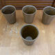 Série de 4 tasses gobelets digoin grès beige made in france vintage #e