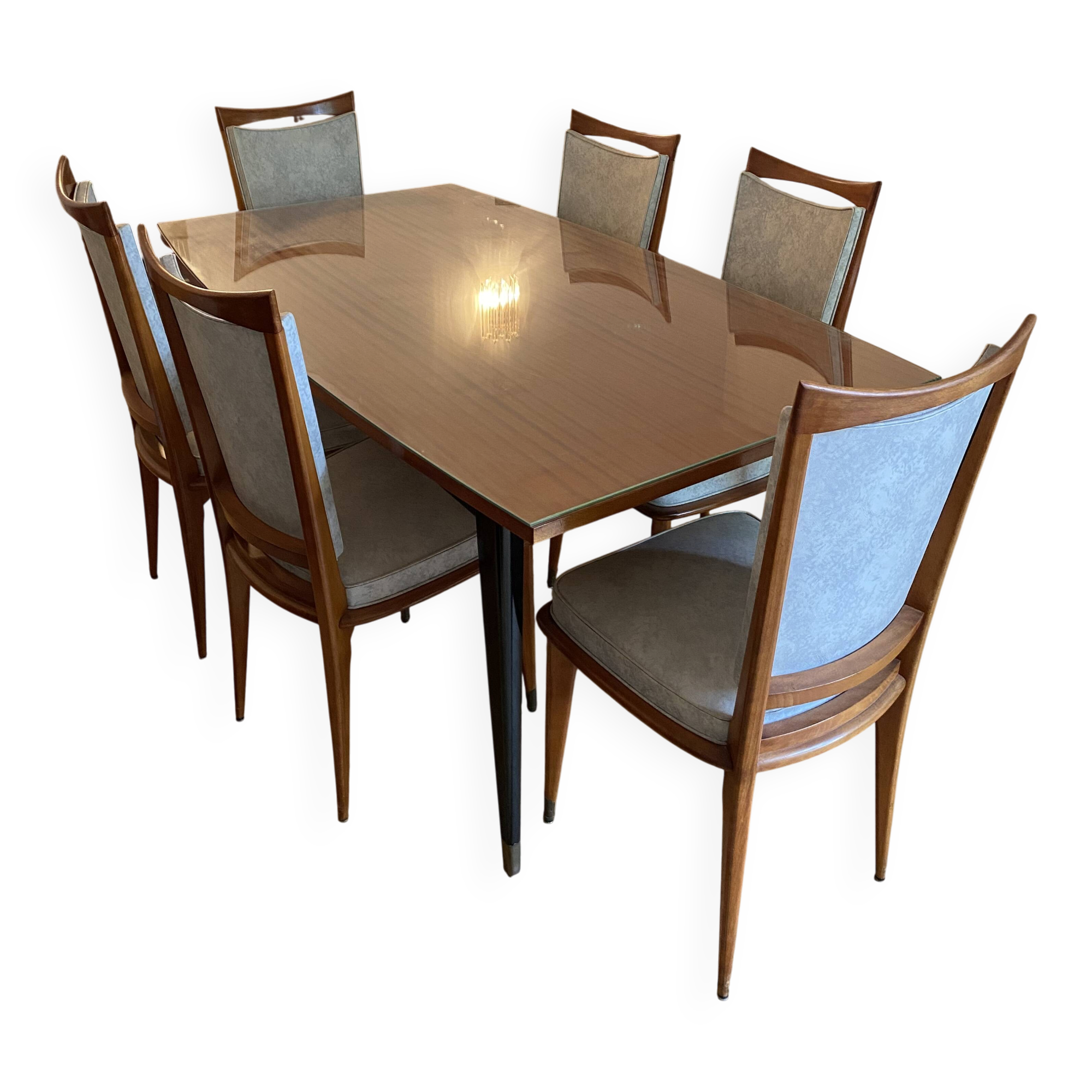 Table à manger 60/70 avec ses 8 chaises