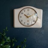 Vintage ceramic clock silent rectangular wall clock "Junghans white"