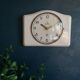 Vintage ceramic clock silent rectangular wall clock "Junghans white"