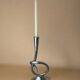 Biomorphic candleholder, solid aluminium, Spain, 1970s