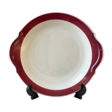 Cake dish / pie Badonviller burgundy 50s
