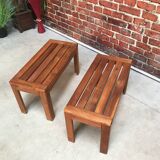 Pair of teak benches