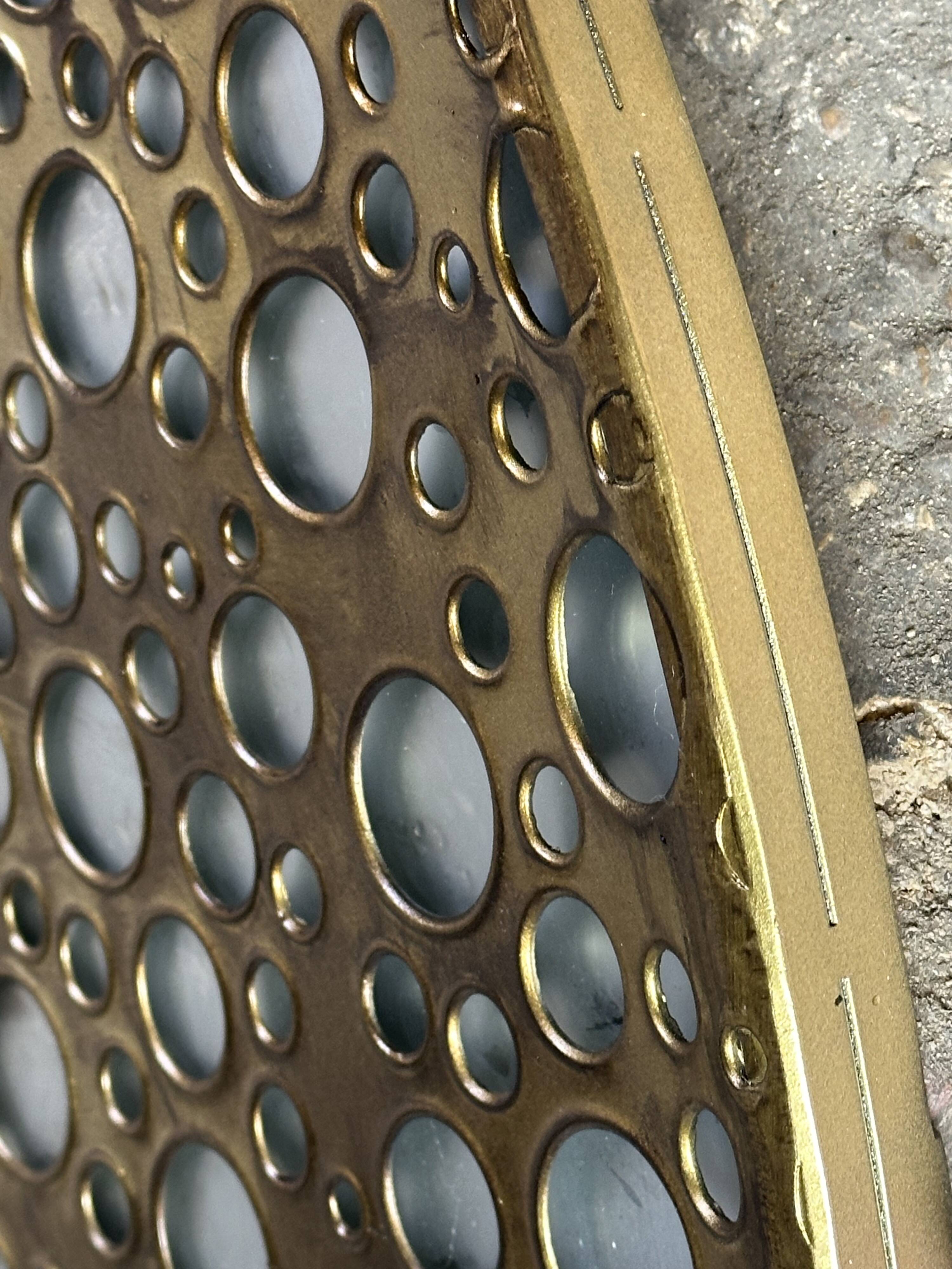 Sun mirror in gold metal Diam 100 cm