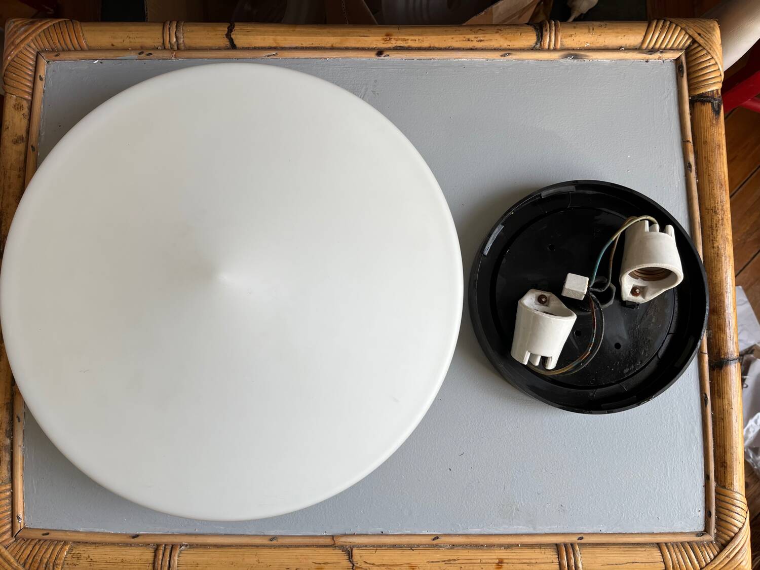Large circular ceiling light Space Age