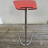 Small Red Laminate Side Table - Vintage 1980
