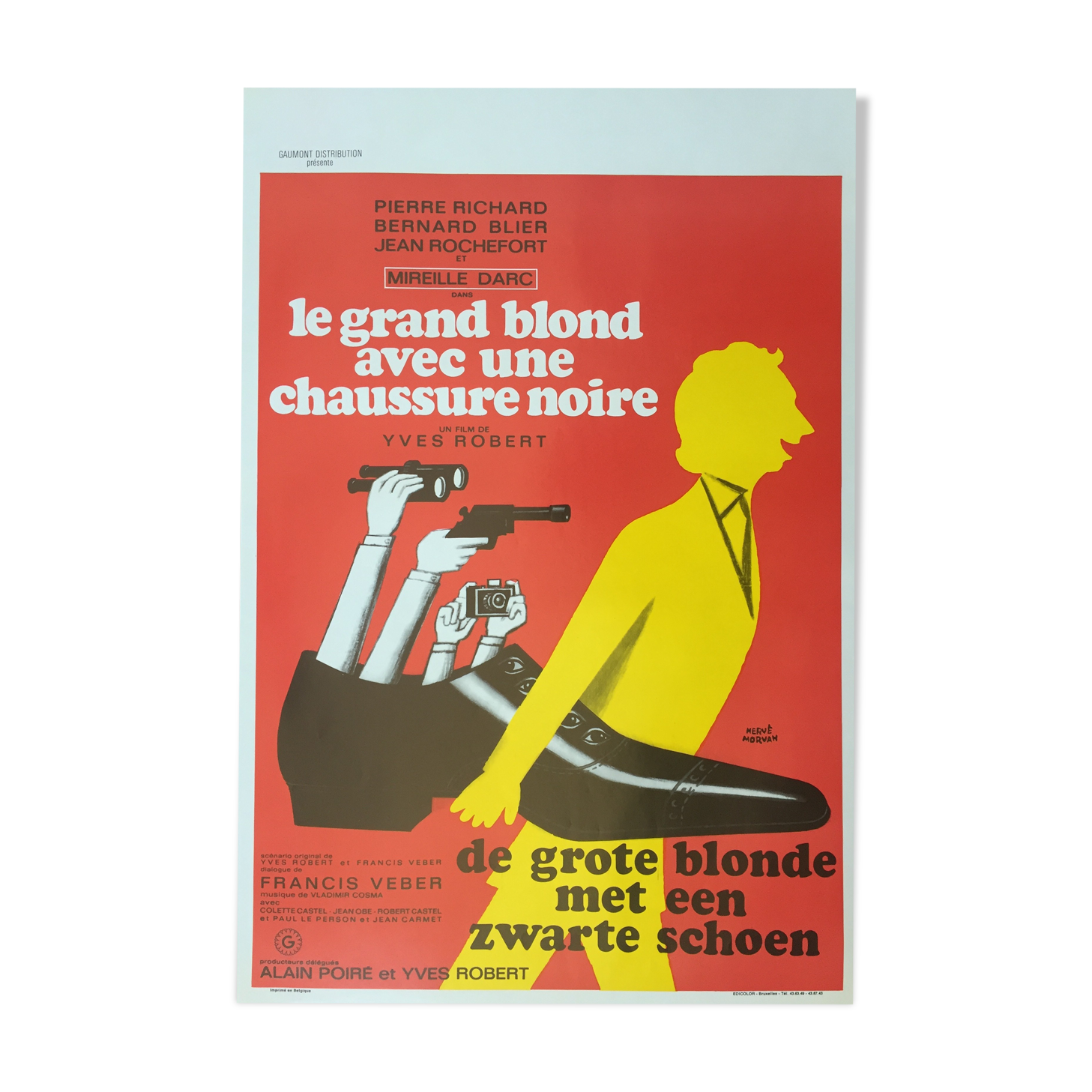Cinema poster "The big blond with a black shoe" Pierre Richard 37x55cm 1972