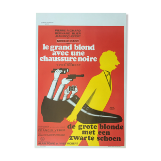 Cinema poster "The big blond with a black shoe" Pierre Richard 37x55cm 1972
