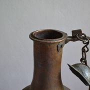 ancien grand coquemar en cuivre rouge