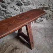 Antique farmhouse bench, 266 cm – oak and pine, 19th century, France