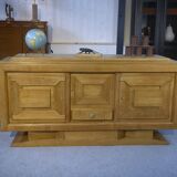 Brutalist Art Deco oak sideboard in the style of Charles Dudouyt / Gaston Poisson