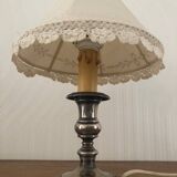 Vintage bedside lamp with chrome base