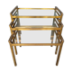3 tables basse gigogne ep 1970 laiton doré design