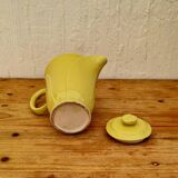 Théière en céramique jaune vintage