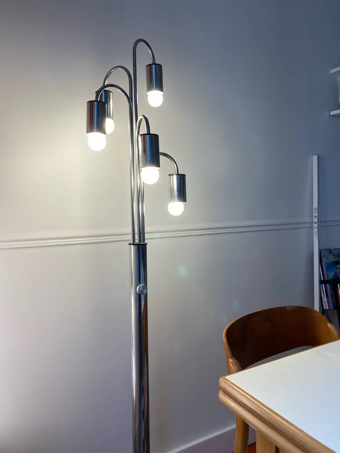 Vintage chrome floor lamp from the 70s