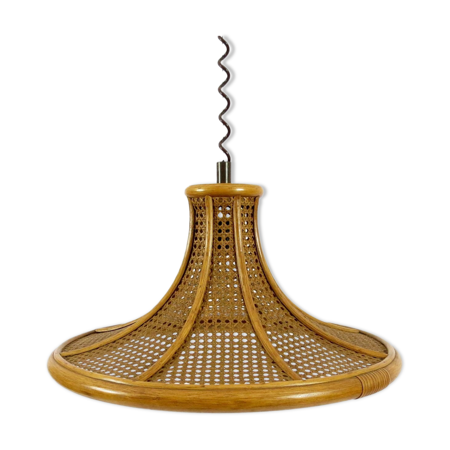 Bamboo and cane adjustable pendant, 1960s