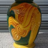 Ceramic lamp, vase and matching plate, Drimmer