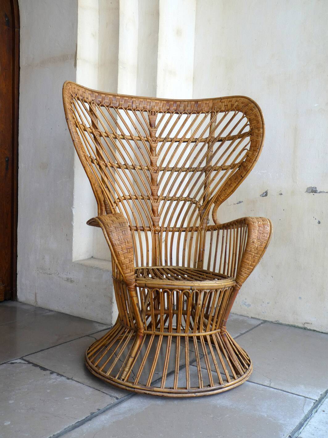 huge rattan armchair
