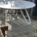 White metal table