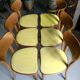 6 chaises Thonet jaune et bois