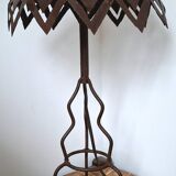 Handcrafted openwork wrought iron lamp