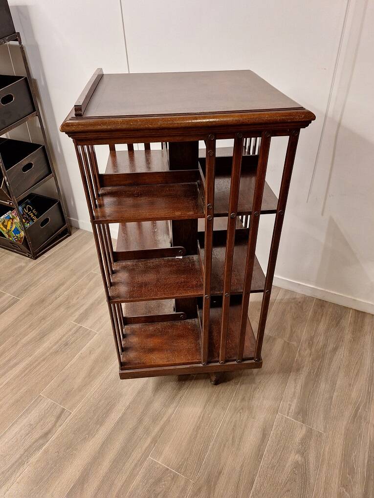 English mahogany revolving bookcase