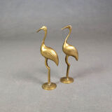 Couple d'ibis en laiton vintage