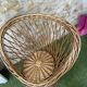 Very beautiful vintage rattan set: 4 armchairs and a table (75/57cm).