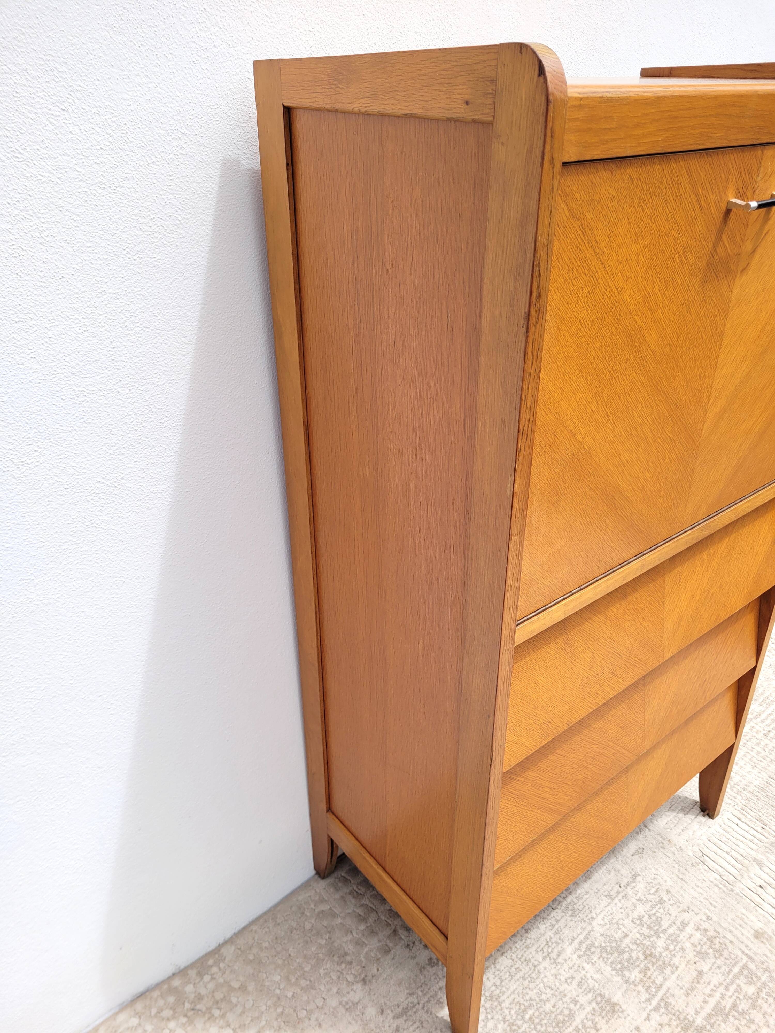 Vintage oak secretary 1960