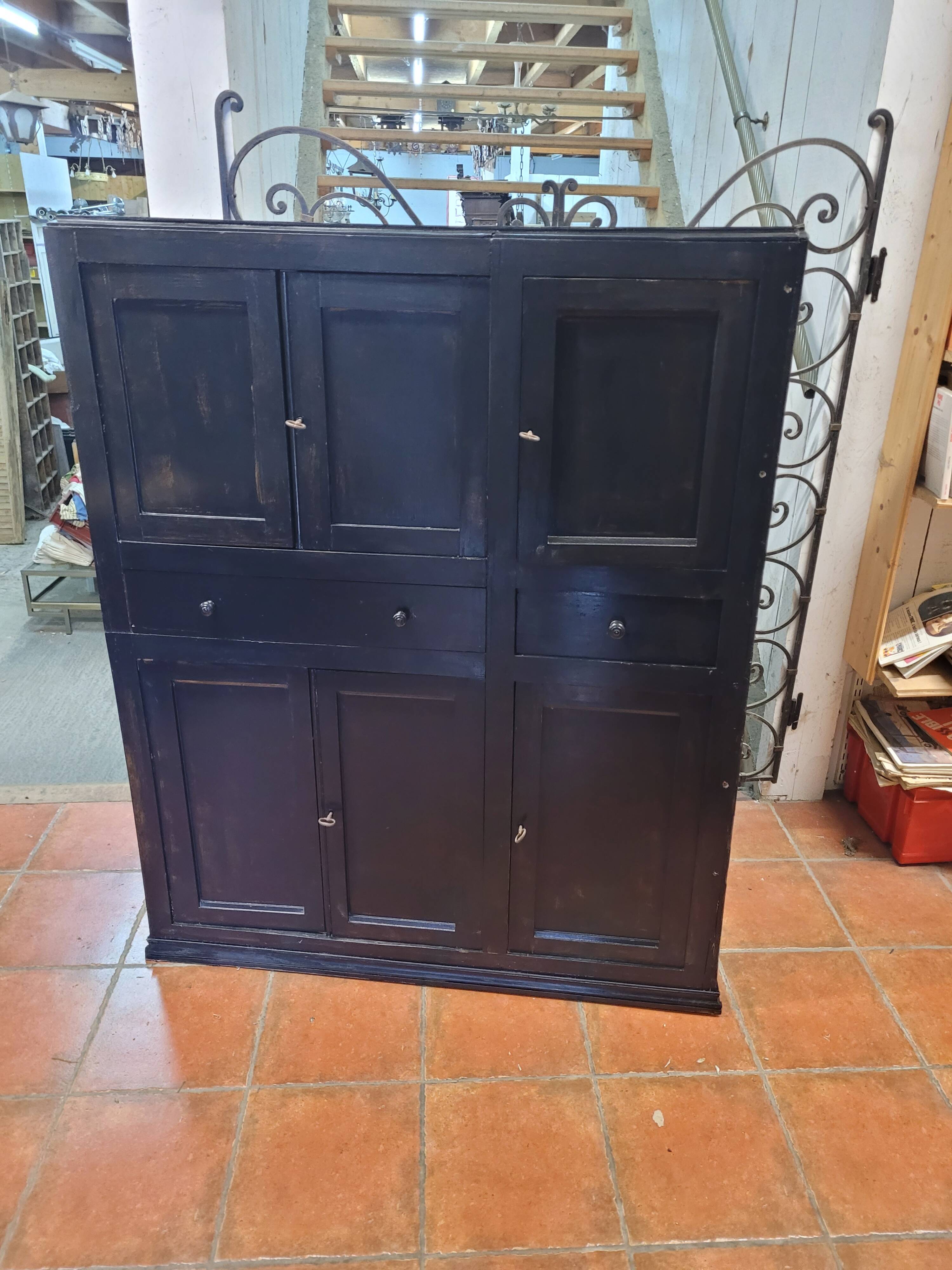 Black patinated high sideboard