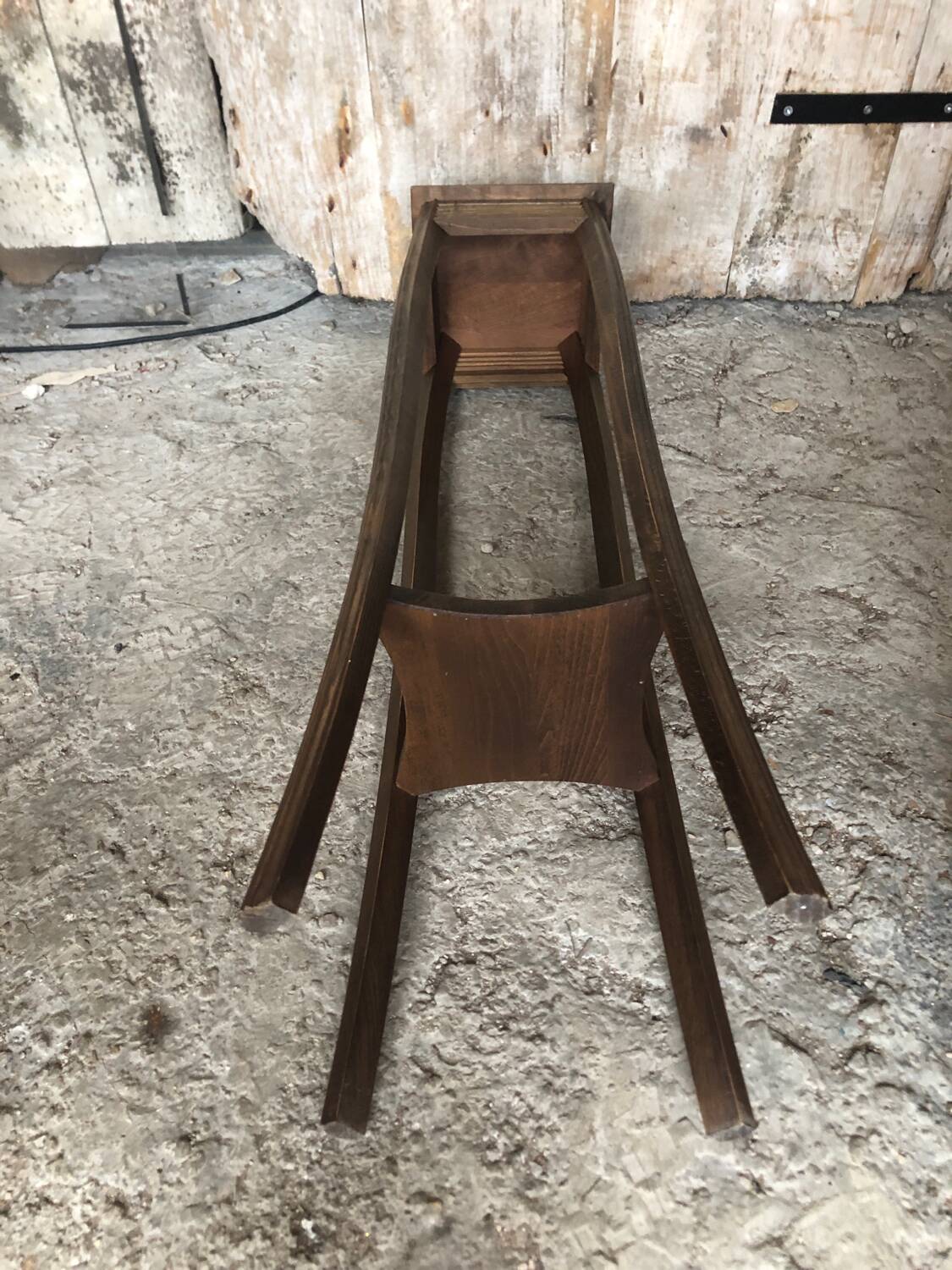 Vintage Wooden High Bolster Side Table #A605