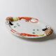 Assiette ovale en céramique blanche avec relief 3D de fruits de mer, design italien Siro, vintage des années 1980, 48 x 32 cm.