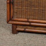 Pair of rattan and brass bedside tables, 1960