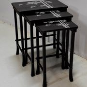 Chinese pull out tables in lase black