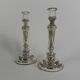 Set of 2 mercury candlesticks, circa 1900 (poor man's silver)