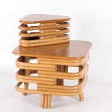 Rattan side table