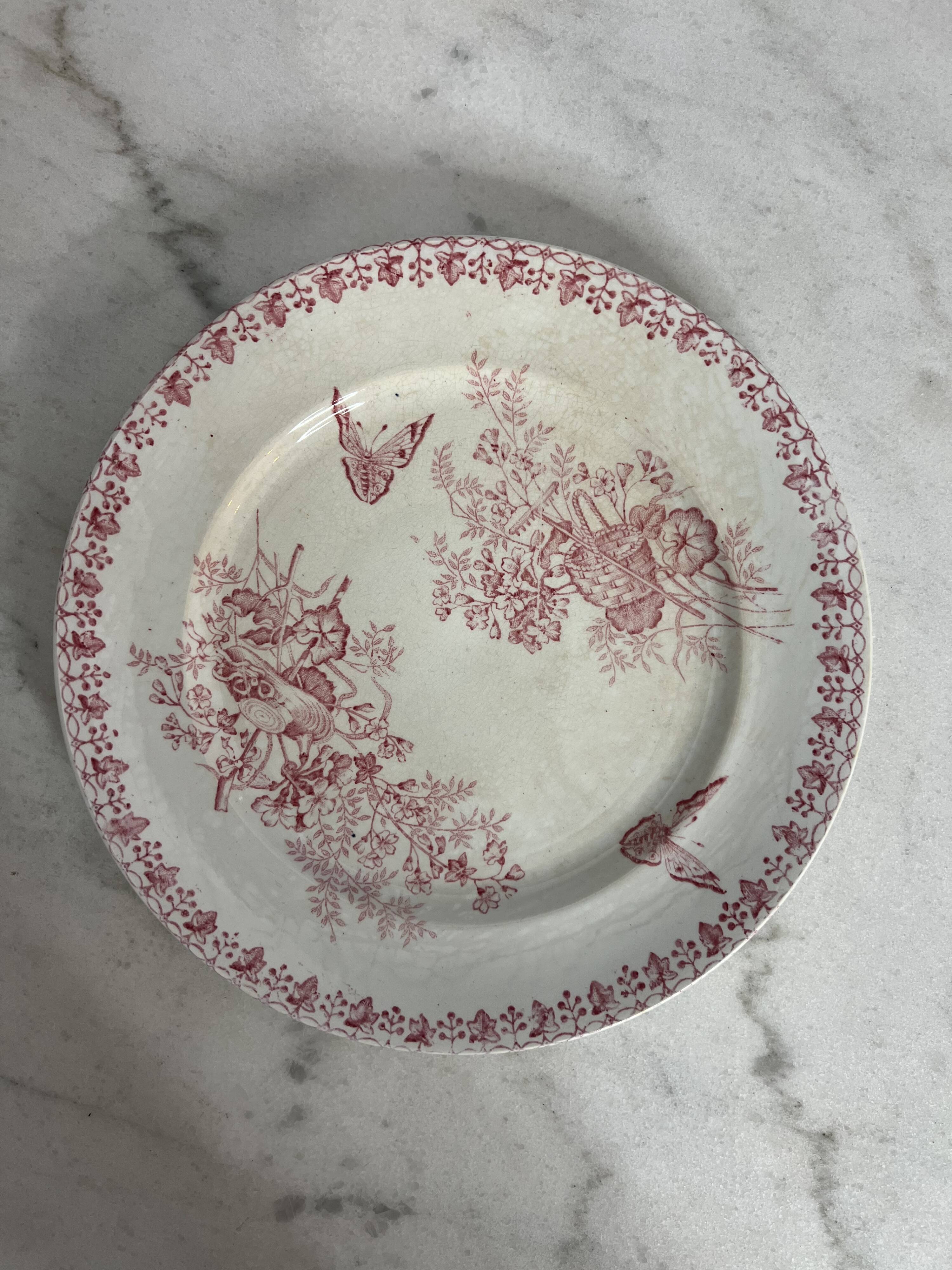 Set of 5 flat plates Terre de Fer Onnaing Moisson