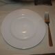 72 white porcelain dessert plates "Saturnia" + 72 stainless steel dessert forks