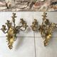 Pair of 5-light gold wall candlesticks