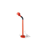 1970s orange lacquered metal floor lamp.