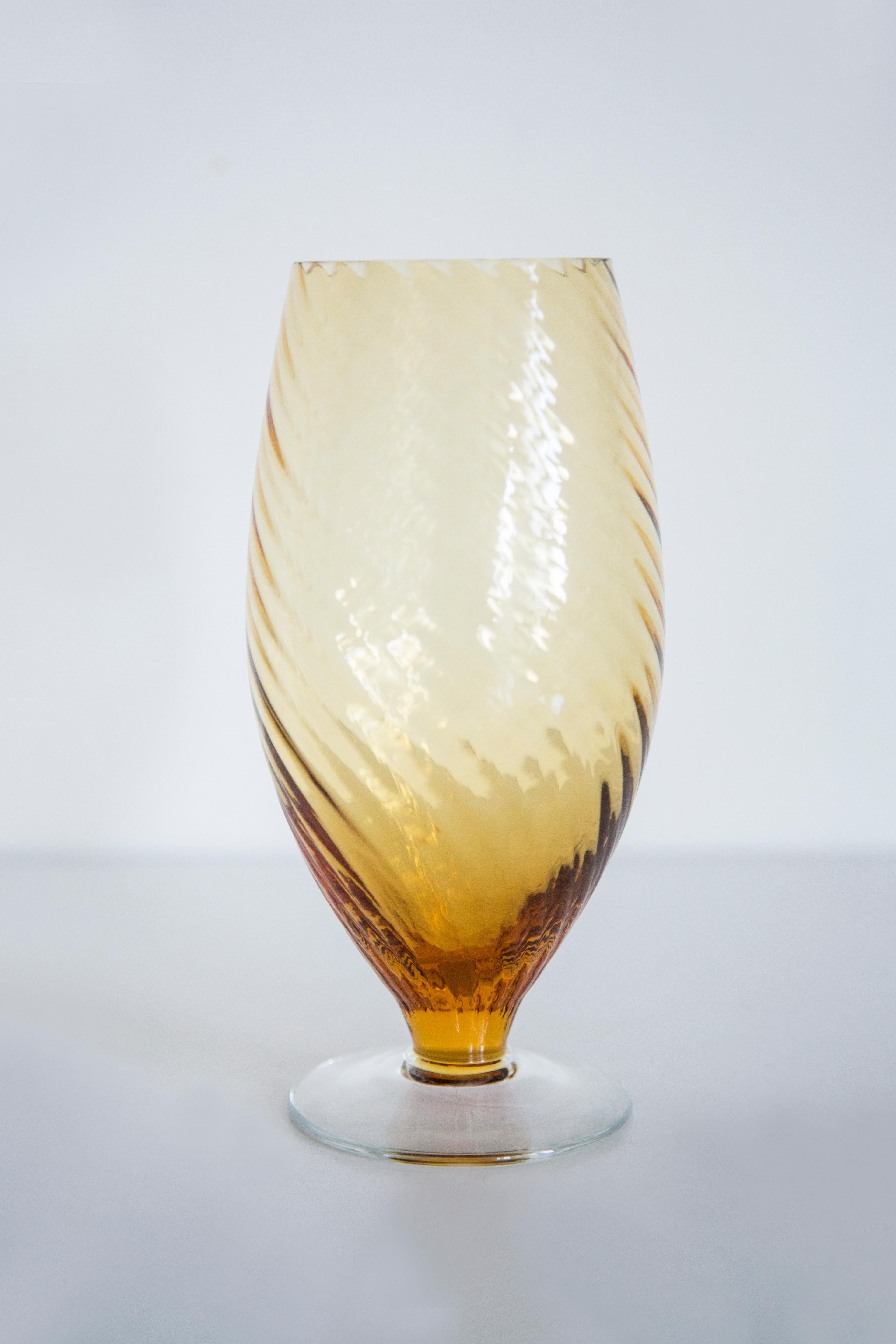 Small vintage yellow glass vase, 20th century, Europe, 1960s