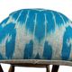 Silk Ikat Square Cushion Cover, Sky Blue Vintage Abraj, Handwoven, 16x16