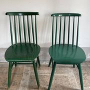 Cinq chaises Fanett vertes par Ilmari Tapiovaara pour Edsby-ken