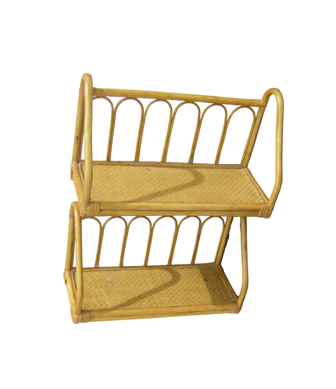 Two rattan wall shelves