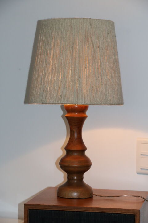 Wood lamp with rope shade 640mm