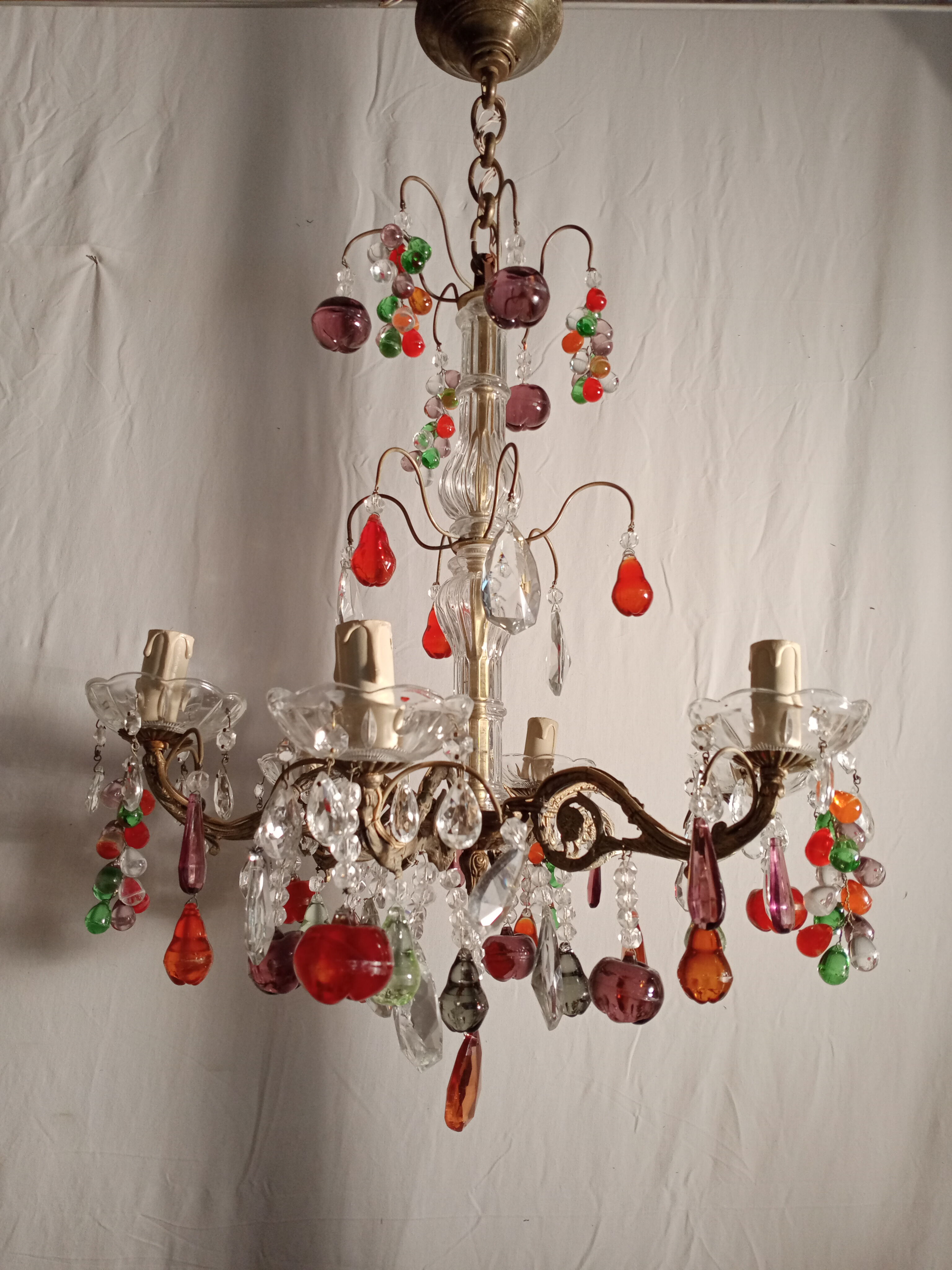 Multicolored stamped chandelier