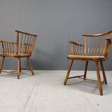 WKS 7 Armchairs with Wickerwork Seat by Arno Lambrecht for Wk Möbel, Germany, 1950s - set of 4