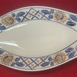 Sarreguemines sauce boat + 2 serving dishes, Reval ceramic decor