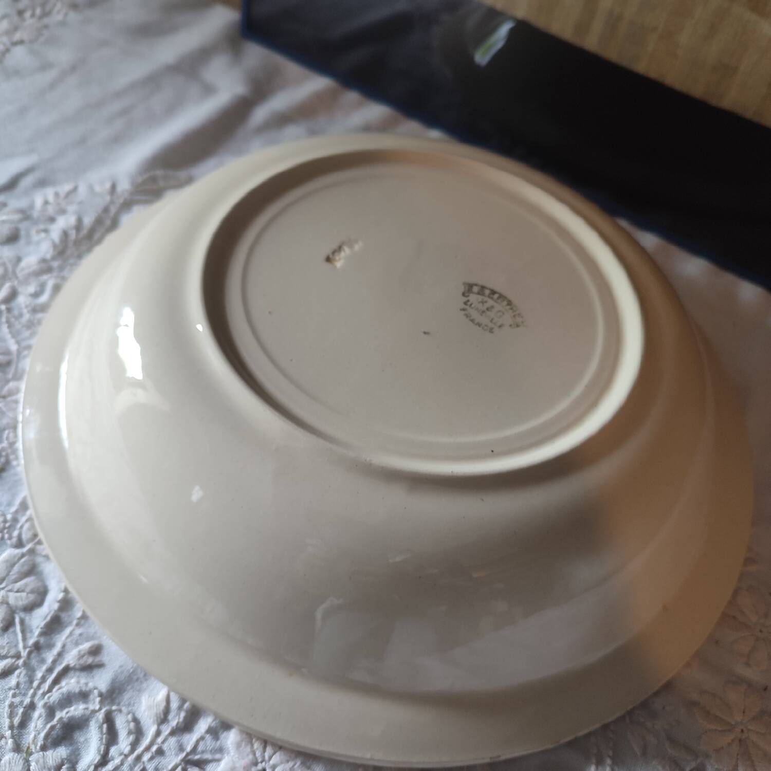 Hollow dish Keller Guérin Lunéville iron earth model Berthe Art Deco